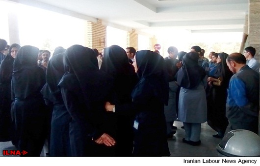 تجمع اعتراضی پرستاران بیمارستان بهشتی قم+عکس